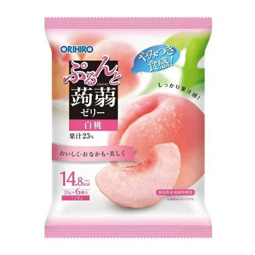ORIHIRO 蒟蒻果冻 白桃味 6个入 （箱规：24）