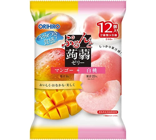 ORIHIRO 蒟蒻果冻 芒果&白桃味 240g（箱规：12）