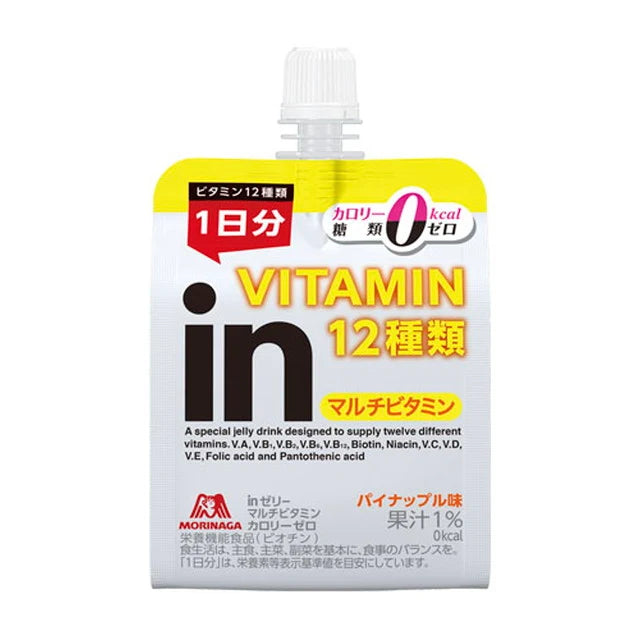 MORINAGA 森永 in Jelly 复合维生素零卡果冻饮料 菠萝味 180g（组规：6）