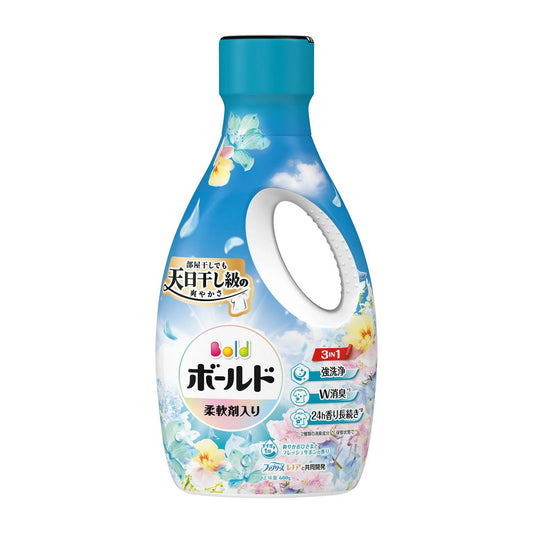P&G 洗衣柔顺二合一洗衣液 蓝色清新花香 680g (9)