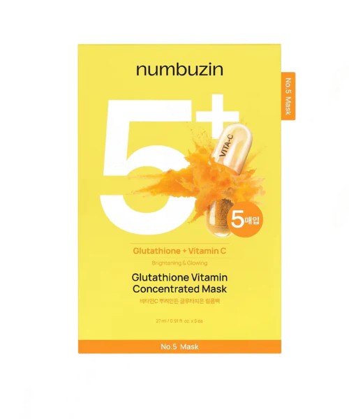 Numbuzin 5号 谷胱甘肽维生素亮白精华面膜 5片入