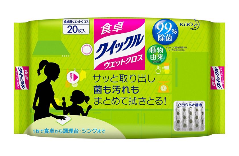 Kao Table Toy Cleaning and Sterilizing Wipes Green Tea Fragrance 20 Pieces