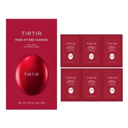 TIRTIR 红气垫粉底液 6色试用装 Medium Deep 中深色号组 1g×6片
