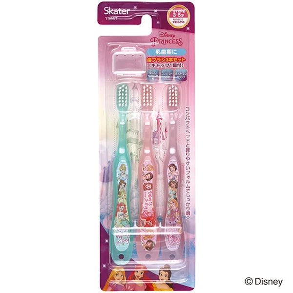 Skater Toddler Toothbrush 3-5 Years Old Disney Princess 3 Pieces