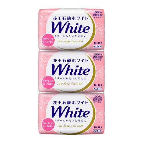Kao Soda White Soap Rose Fragrance 3pcs