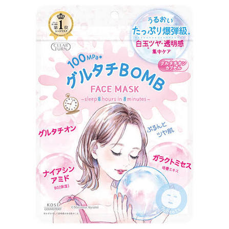 KOSE CLEAR TURN 谷胱甘肽 BOMB 透亮焕肤面膜 7片入