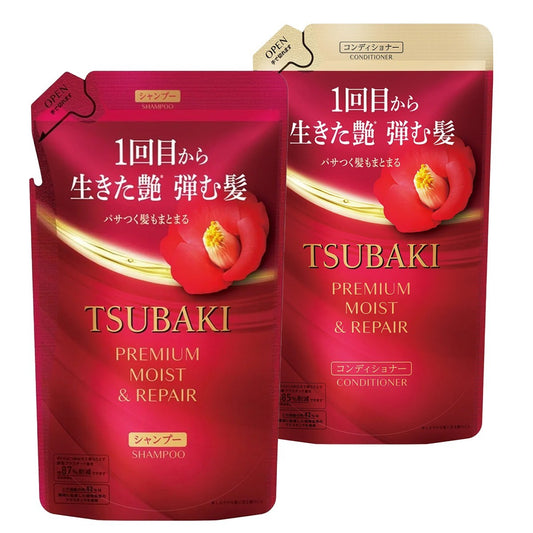 Shiseido TSUBAKI Red Tobun Shampoo and Conditioner Refill Set 300ml + 300ml