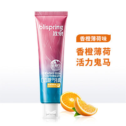 blispring冰泉 泉爽白系列 口香糖味牙膏 香橙薄荷味 120g