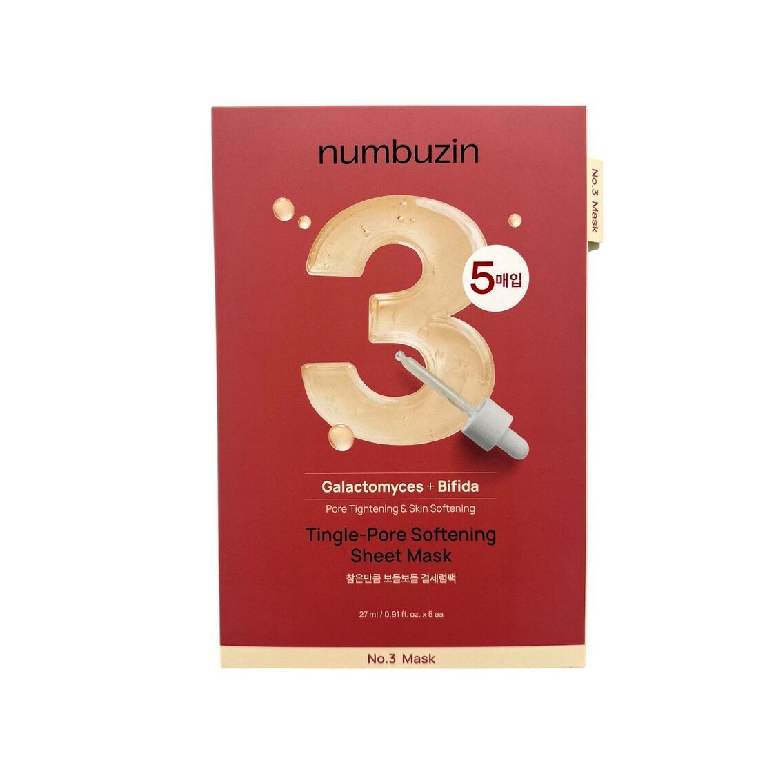Numbzin 3号 毛孔细致柔嫩面膜 5片入